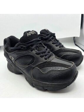 APEX Lenex Womens Size 7.5 Extra Wide Triple Black Walking Shoes Casual Comfort